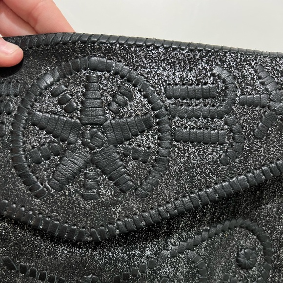 Lucky Brand Clutch Shimmer Embroidered Cowhide Leather Envelope Style - Picture 2 of 8